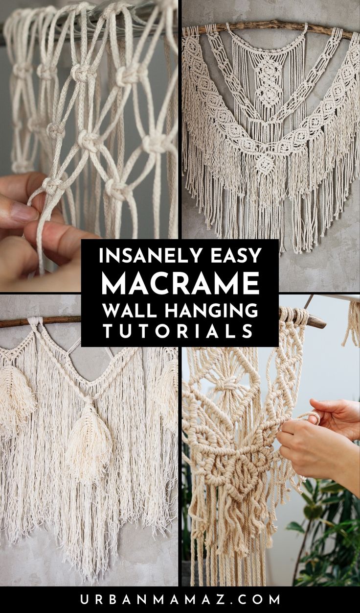 instructions to make macrame wall hangings