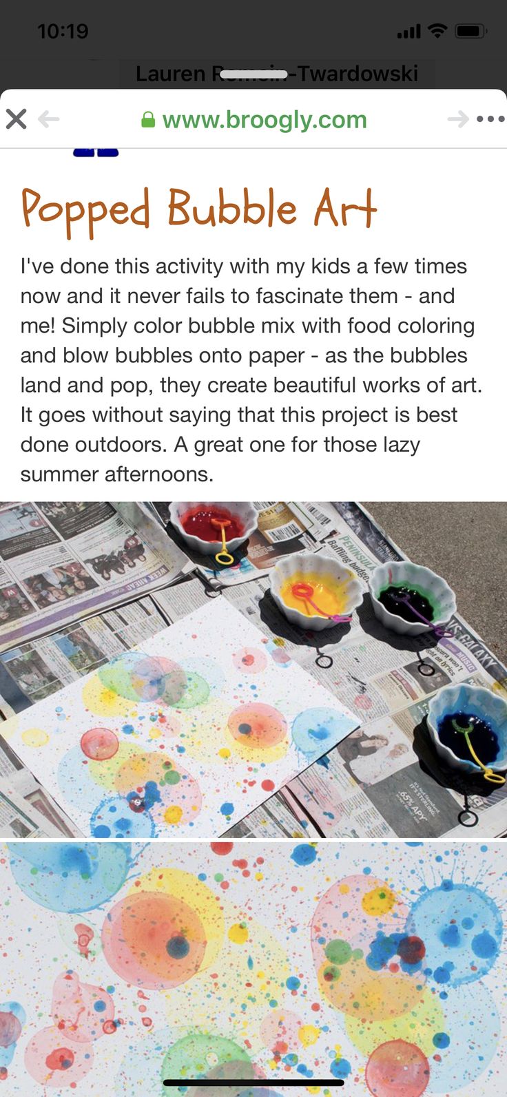 an image of a table with some art supplies on it and the text popped bubble art