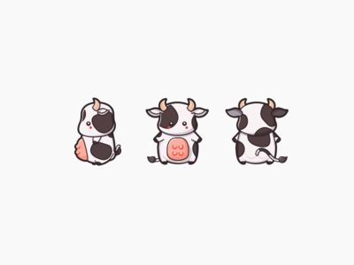 three cows are sitting in the same row