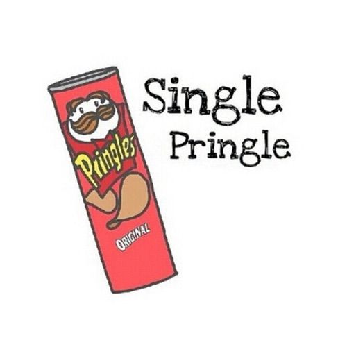 a single pringle sticker with an image of a cartoon character on it