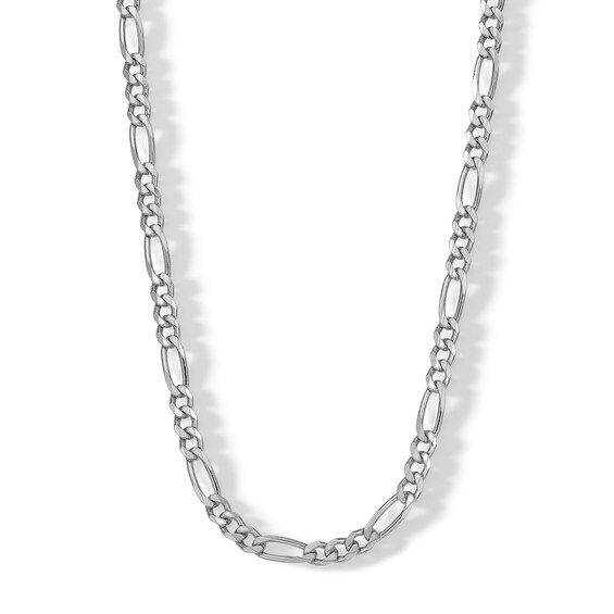 From the Made in Italy Collection, this stunning 120 gauge sterling silver figaro chain measures 24 inches in length and secures with a lobster claw clasp. White Gold Necklace With Figaro Chain Link, Sterling Silver Figaro Chain Necklace With Rectangular Links, Silver Figaro Chain Necklace With Oval Links, Silver Jewelry With Figaro Chain And Rectangular Links, Silver Stainless Steel Necklace With Figaro Chain, White Gold Figaro Link Chain Necklace, Silver Stainless Steel Figaro Chain Necklace, White Gold Figaro Chain Necklace With Rectangular Links, Sterling Silver Figaro Chain Necklace With Oval Links