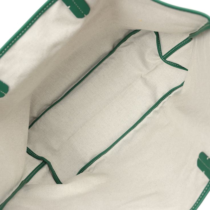 This St. Louis PM tote is of green Goyardine canvas with palladium hardware and features green leather handles and trim, removable pouch and white stitching.The interior is lined with white canvas.Origin: FranceCondition: New and never worn (plastic on handles)Accompanied by: Dustbag, felt, retail tag, and removable pouchMeasurements: 13.3" x 11" x 6"; 7" shoulder strap Hermes Birkin 25, Madison Avenue, Birkin 25, White Canvas, Leather Handles, Hermes Birkin, Green Leather, Chanel Bag, Leather Handle