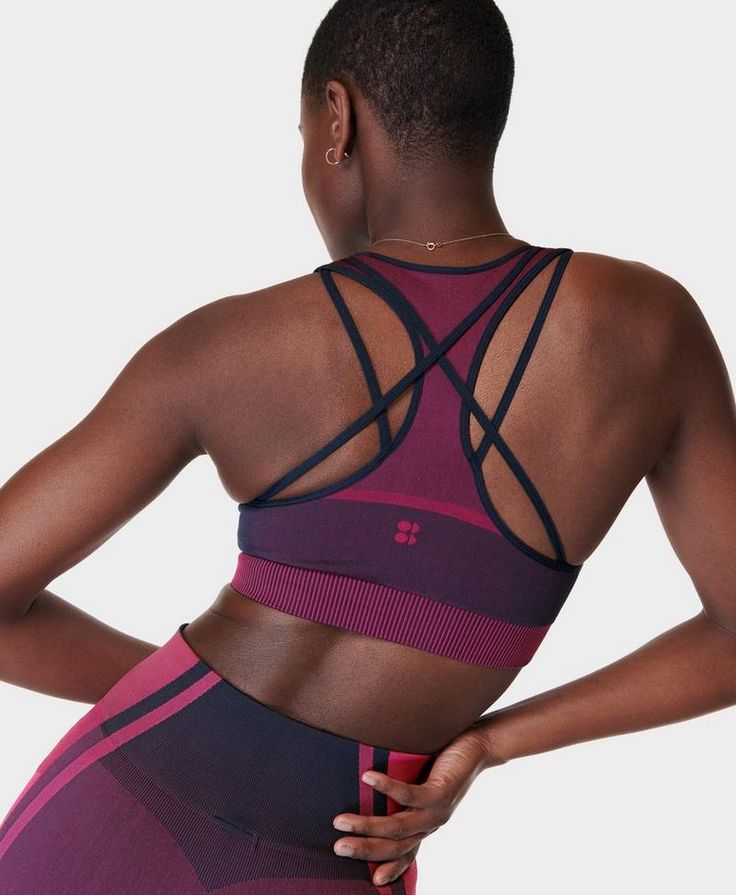 Our feminine new seamless workout bra. Soft, breathable fabric is sweat-wicking with 4-way stretch. Sleek racerback design with modest neckline for extra coverage. Medium support with removable pads. Pair with the matching leggings for a head-to-toe ‘fit. Model wears size S and is 178cm/5'10" tall. Style Code: SB9614Colour: Navy Blue Modest Neckline, Workout Bra, Matching Leggings, Seamless Sports Bra, Running Leggings, Yoga Shop, Women's Sports, Sweaty Betty, Ski Wear