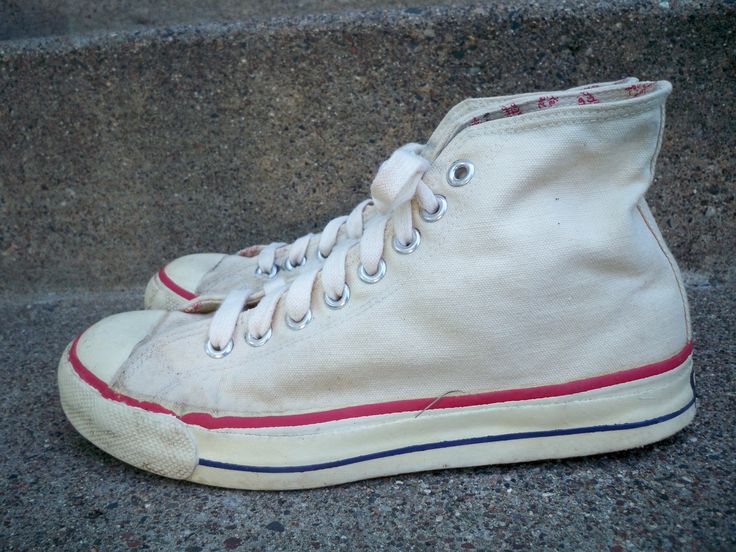 "Up on ETSY for buy is a pair of good condition, Vintage Bata Bullets Made in USA High Top Men's Tan Canvas Sneaker Shoes Kicks. Size 7.5. Canvas lined. Good condition \"MADE IN USA\" brown rubber soles! You won't be disappointed. A few scuffs / scratches on toes and backs but only adds character to these amazing kicks. Approximate Outside Dimensions: 11 1/4\" inches long heel to toe by 4\" inches widest wide in front of footwear. Sold as is gently used. Please check out the pictures. If you nee Vintage Low-top Basketball Shoes, Vintage Lace-up Basketball Shoes, Vintage Lace-up Basketball Shoes With Gum Sole, Vintage High-top Basketball Shoes, Vintage Basketball Shoes With Rubber Sole, Vintage Mid-top Skate Shoes For Sports, Vintage Skate Shoes With Rubber Sole For Sports, Vintage High-top Skate Shoes For Sports, Vintage High-top Basketball Shoes With Rubber Sole