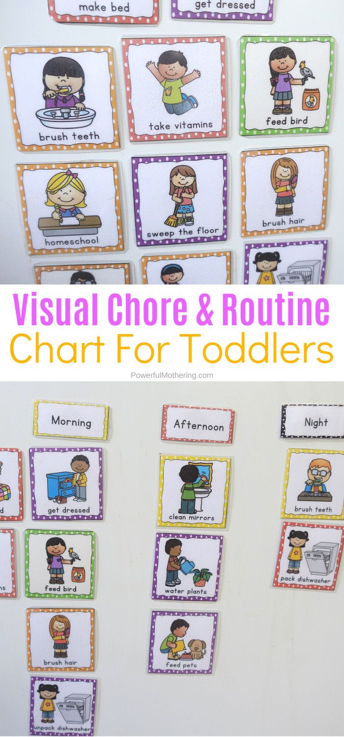 the visual chart and routine for toddlers to use