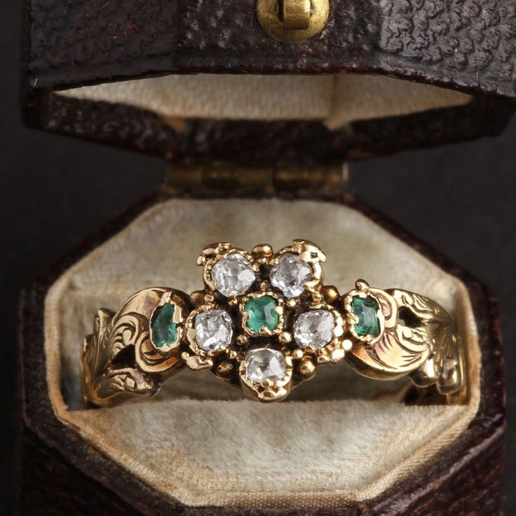 Georgian Wedding Ring, Victorian Emerald Ring, Georgian Rings Antique, Regency Engagement Ring, Victorian Wedding Rings, Georgian Engagement Ring, Pansy Ring, Antique Engagement Rings Victorian, Victorian Rings Vintage