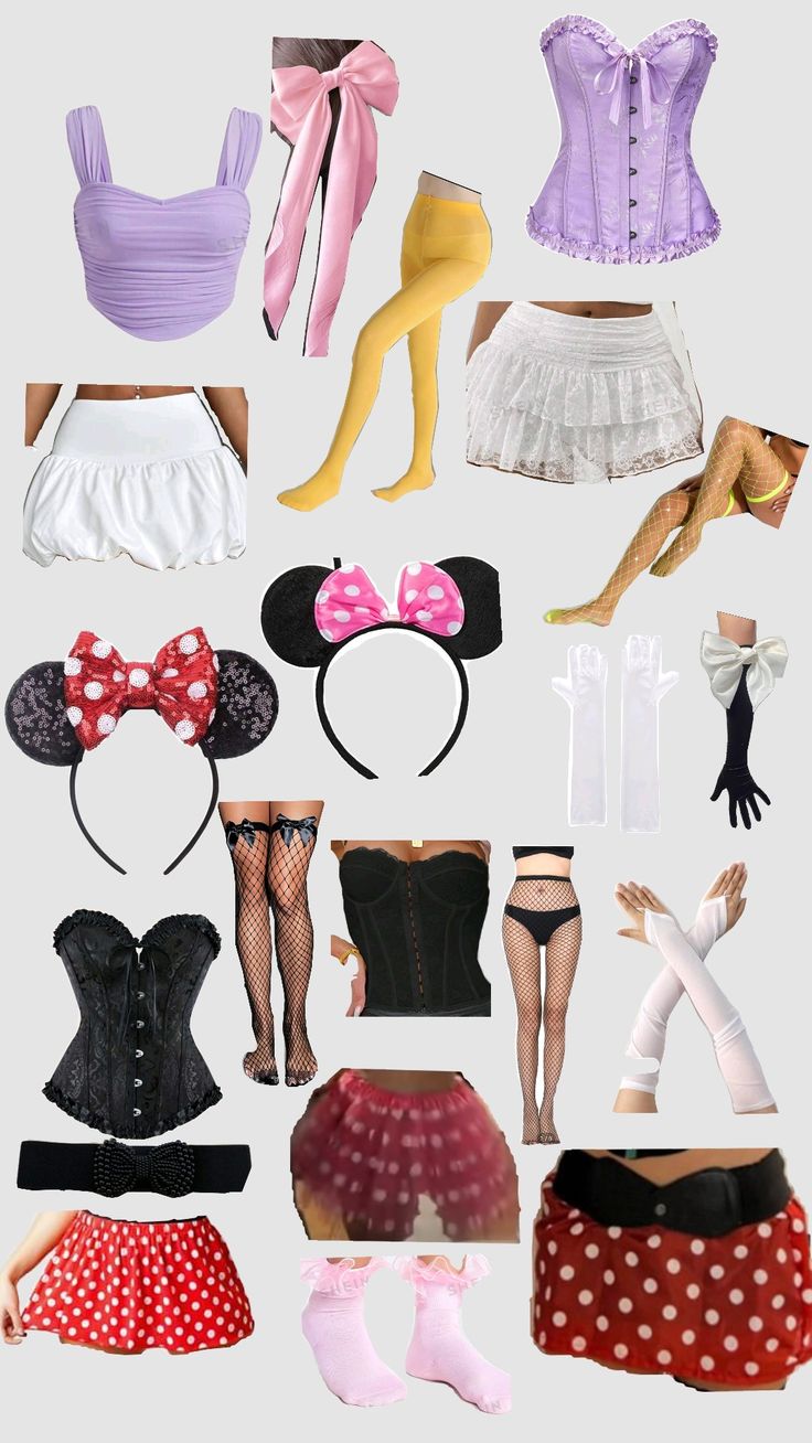 several different types of clothes and accessories are shown in this image, including stockings, stockings,