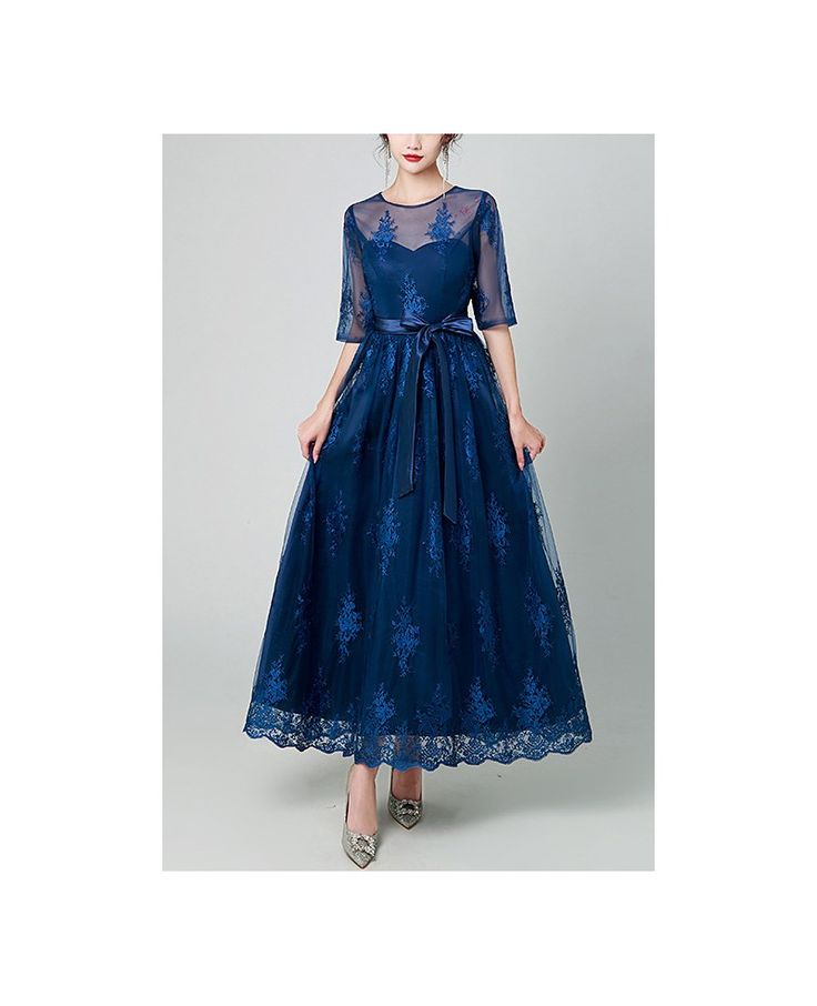 Get 10% off now! Buy elegant blue lace maxi party dress with illusion sleeves at cheap price online. Free stable shipping and pro custom service since 2009. Sheer Lace Floor-length Evening Dress, Blue Lace Evening Dress For Banquet, Blue Lace Dress With Lace Patchwork, Blue Lace Patchwork Dress, Party Evening Dress With Illusion Neckline And Lace, Lace Maxi Dress With Lace Sleeves For Prom, Floor-length Evening Dress With Lace Sleeves For Prom, Lace Floor-length Evening Dress With Illusion Neckline, Blue Lace Evening Dress For Summer