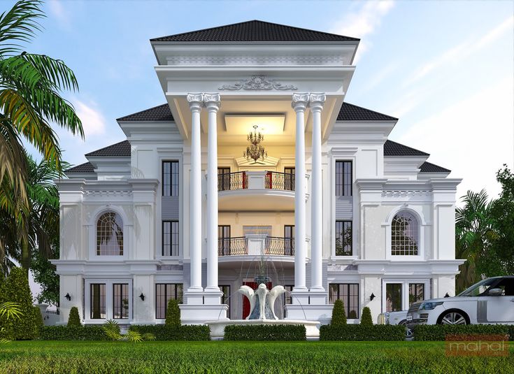 a large white house with columns and pillars