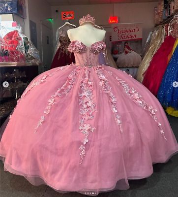 ad eBay - 3D Flowers Quinceanera Dresses Pink Glitter Sweet 15 16 Prom Party Ball Gowns - Buy Now, click the link (eBay) Dress Quinceanera, Quinceanera Dresses Pink, Quince Ideas, Sweet 15, Dresses Pink, Glitter Dress, Mothers Dresses, 3d Flowers, Prom Party