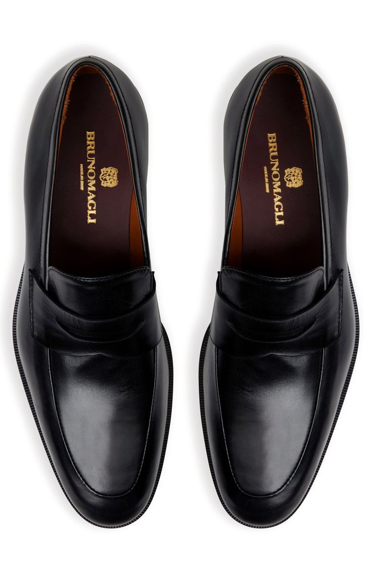 A lightly cushioned footbed brings impeccable comfort to a smooth leather loafer handmade in Italy. Cushioned footbed Leather upper, lining and sole Made in Italy Formal Calf Leather Slip-ons With Leather Footbed, Classic Slip-on Monk Strap Shoes With Removable Insole, Timeless Slip-on Loafers With Leather Lining, Classic Slip-on Dress Shoes With Cushioned Footbed, Business Wingtip Loafers With Removable Insole, Semi-formal Loafers With Removable Insole, Timeless Slip-on Loafers With Removable Insole, Business Casual Loafers With Cushioned Footbed And Almond Toe, Business Moccasins With Removable Insole And Almond Toe