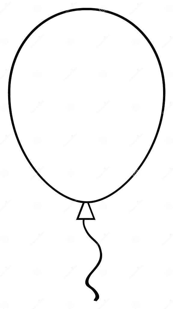 a black and white drawing of a balloon with a string attached to the end of it