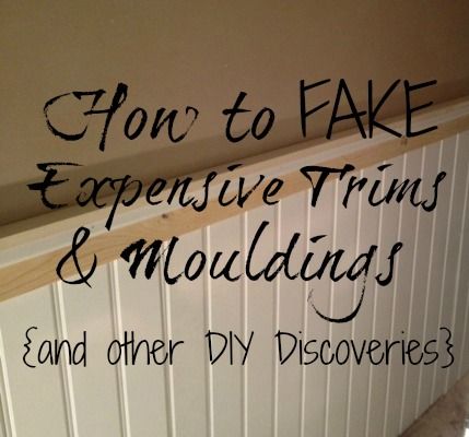 a sign on the side of a wall that says, for to fake expensive trim and mold