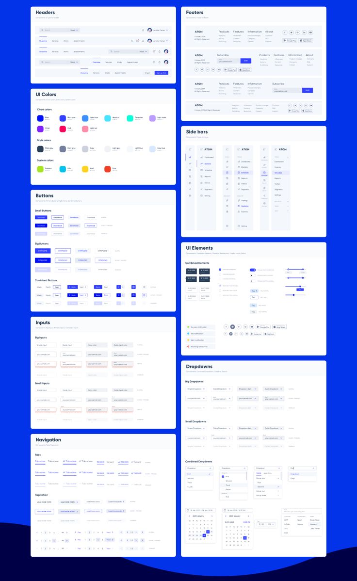 an image of a blue and white background with many different screenshots on it