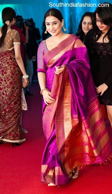 Vidya Balan in Traditional Saree – South India Fashion Latest Silk Sarees, Vidya Balan, Indian Woman, Bridal Silk Saree, Madhuri Dixit, Elegant Saree, Stylish Sarees, Blouse Design Models, Saree Dress