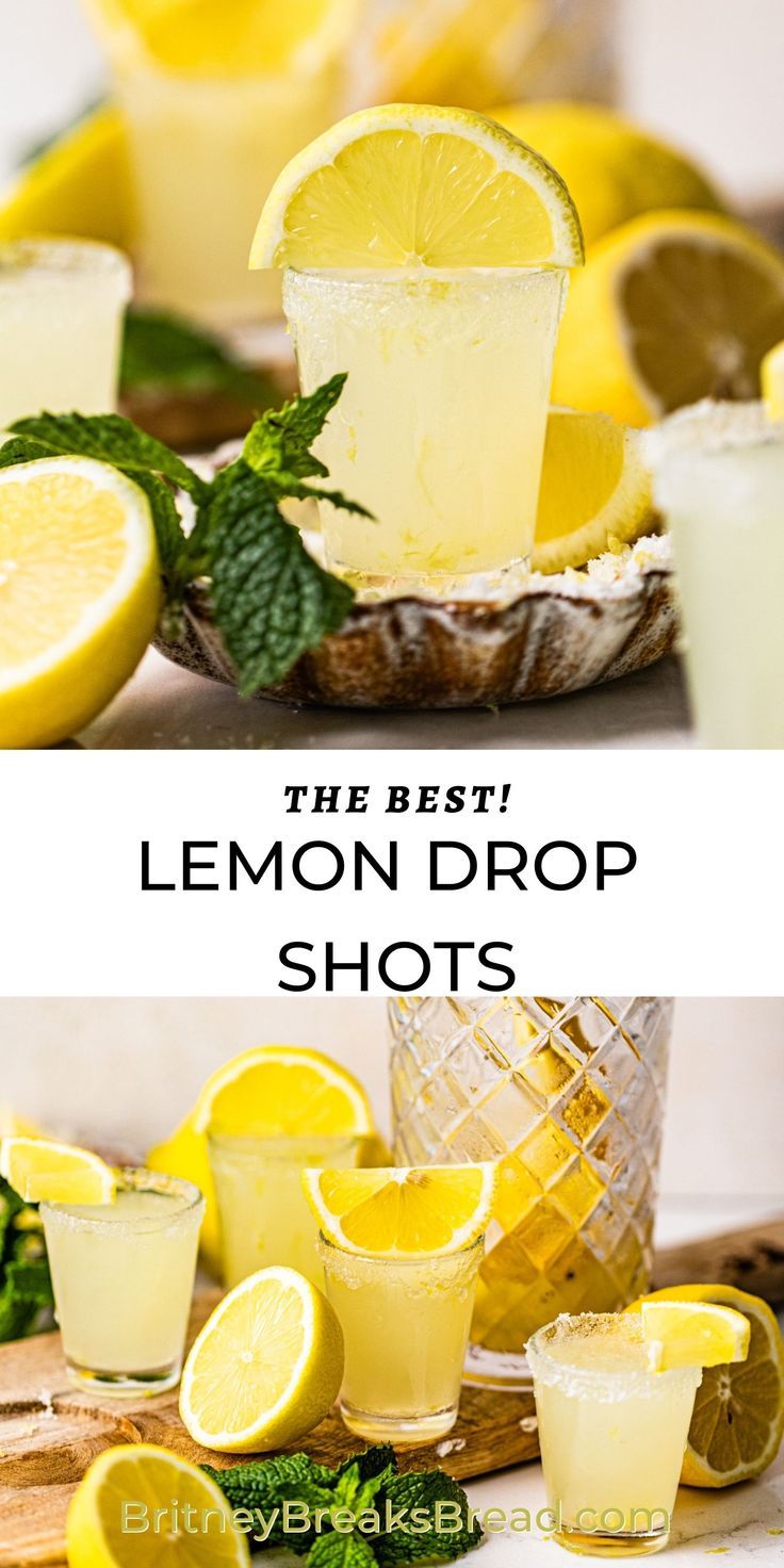 lemon drop shots on a serving board with lemon slices Good Shots Alcohol Easy, Lemon Shots Alcohol, How To Make Lemon Drop Shots, Lemon Drop Drink Vodka, Vodka Lemon Drop, Lemon Vodka Drinks Easy, Lemon Alcohol Drinks, Easy Lemon Drop Shots Recipe, Vodka Shooters Recipes