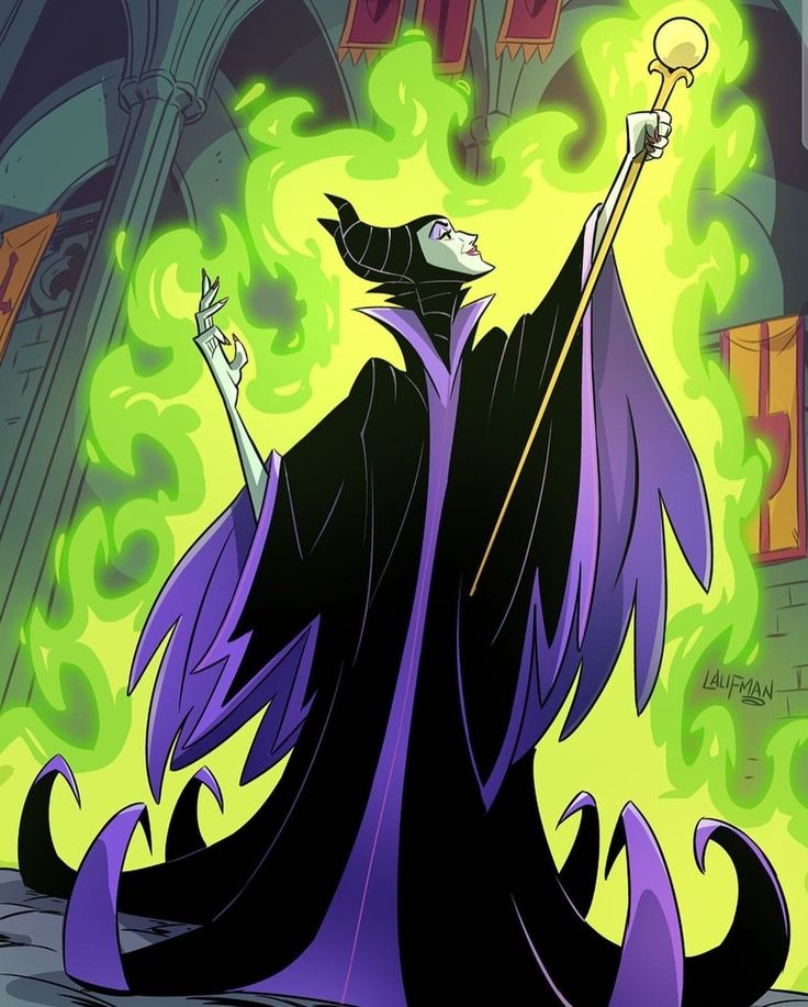 a cartoon character dressed in black and purple holding a lightbulb above his head