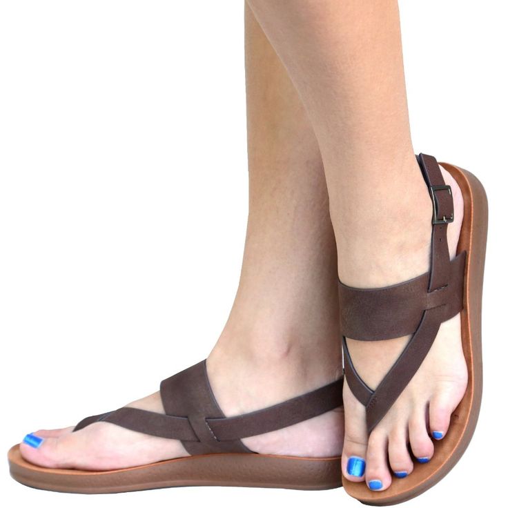 These Super Comfortable, Soft Thong Sling Back Sandals Are A Must For Walking Comfy Contour Rubber Sole Man Made Material Heel Height: 0.75 In. Platform Height: 0.5 In. Fitting Suggestion: Recommend Half Size Bigger If You Have Wider Foot Or Want More Room. Summer T-strap Sandals With Arch Support, Summer T-strap Slingback Sandals With Arch Support, Adjustable Single Toe Strap Flip Flops For Everyday Use, Beach T-strap Sandals With Toe Loop And Arch Support, Casual Adjustable Toe Loop Barefoot Sandals, Cushioned T-strap Slingback Sandals For Vacation, Adjustable Toe Post Sandals For Everyday, Adjustable Flip Flops With Arch Support For Everyday, Summer T-strap Flip Flops With Arch Support