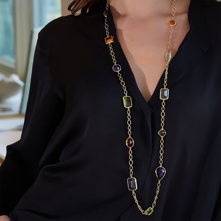 Recalling the opulent aesthetic of the Eastern Roman Empire, the Confetti Necklace can be worn long for a casual style or doubled around the neck for a more tailored look. • 18k yellow gold, prasiolite, amethyst, blue topaz, peridot, citrine, lemon quartz, Madeira citrine, rutilated quartz and aquamarine • Measures 43 inches long Upon purchase, a Verdura sales executive will contact you regarding the details of your order. If you wish to discuss before purchasing, please email info@verdura.com o Confetti Necklace, Eastern Roman Empire, Eastern Roman, Zodiac Pendant Necklace, Brooch Men, Cuff Watch, Zodiac Pendant, Lemon Quartz, Rutilated Quartz