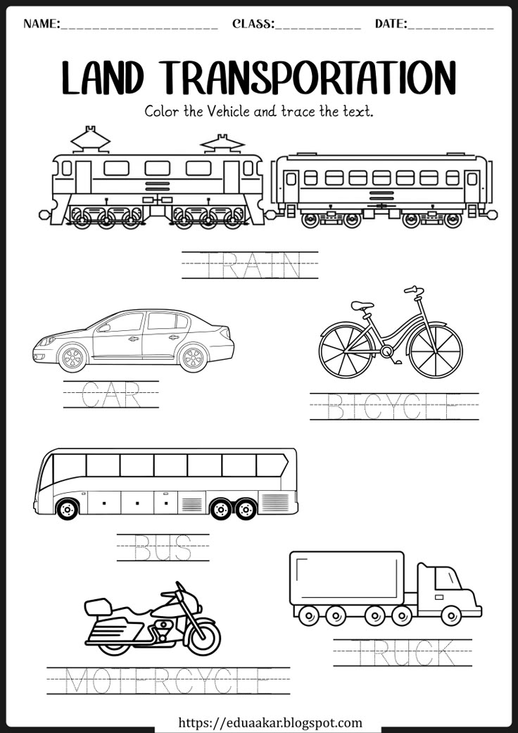 Transportation Worksheet for UKG Vehicles Activities For Preschool, English Worksheets For Ecd, Transportation Land Preschool, Vehicle Worksheet Preschool, Means Of Transport Worksheet For Kindergarten, Modes Of Transportation Preschool, Transportation For Preschoolers, Vehicles Worksheets Kindergarten, Transportation Worksheet Kindergarten