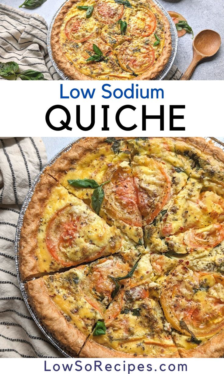 two different types of quiche with text overlay