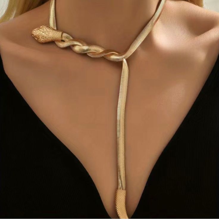 Details Perfect For Holiday, Wedding, Special Occasion Length: 20” Inches Lariat Necklace 14k Gold Plated Brass / 6mm Style: Modern Condition: Brand New Shipping In 1 Day Gold Snake, Holiday Wedding, Lariat Necklace, 1 Day, Womens Jewelry Necklace, Beautiful Jewelry, Special Occasion, Gold Plate, Jewelry Necklaces