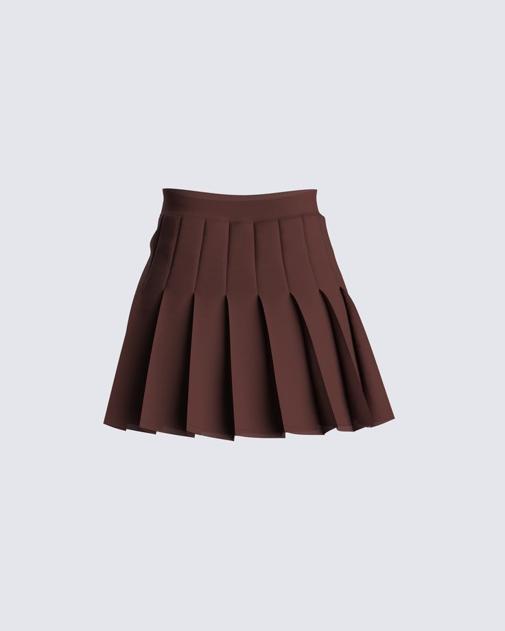 Serve on and off the court 💅🏼 Brown pleated mini skirts? Yes please 🤎 Constructed from a lightweight twill, and complete with pressed pleats and a side zip closure 😚 Pleaded Skirts, Brown Tennis Skirt, Brown Pleated Mini Skirt, Casual Baddie, Pleated Mini Skirts, Brown Pleated Skirt, Fuzzy Skirt, White Corset Dress, Denim Pleated Skirt