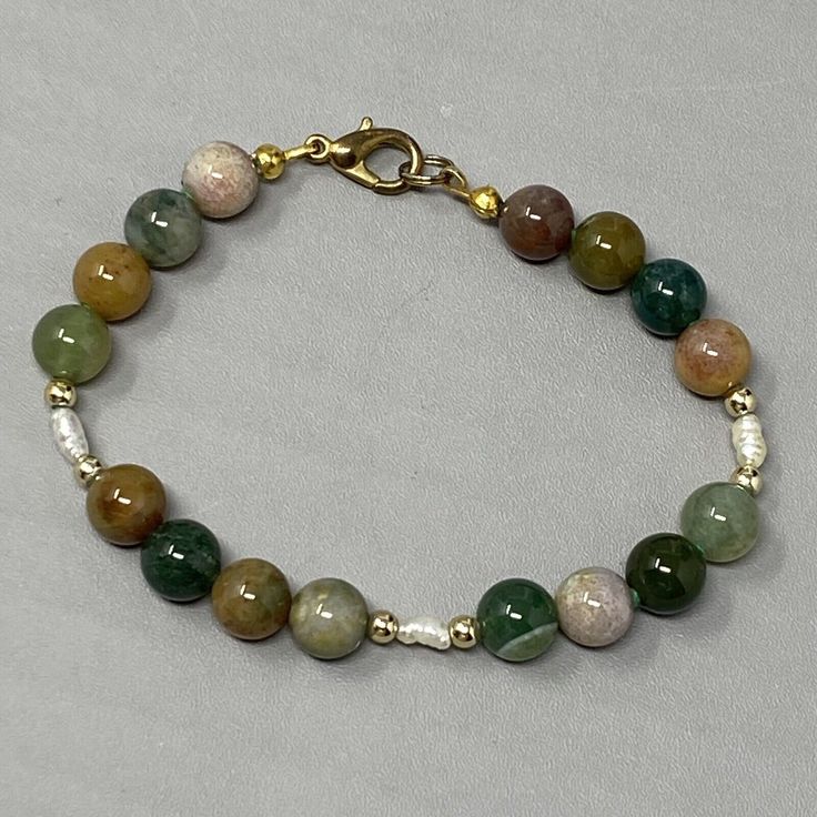 Multi Color Gemstone Bracelet Polished Round Beads Green Brown Healing Chakra Green Bracelet, Brown And Green, Jewelry Inspo, Green Bead, Green Brown, Gemstone Bracelet, Green And Brown, Jewelry Ideas, Round Beads