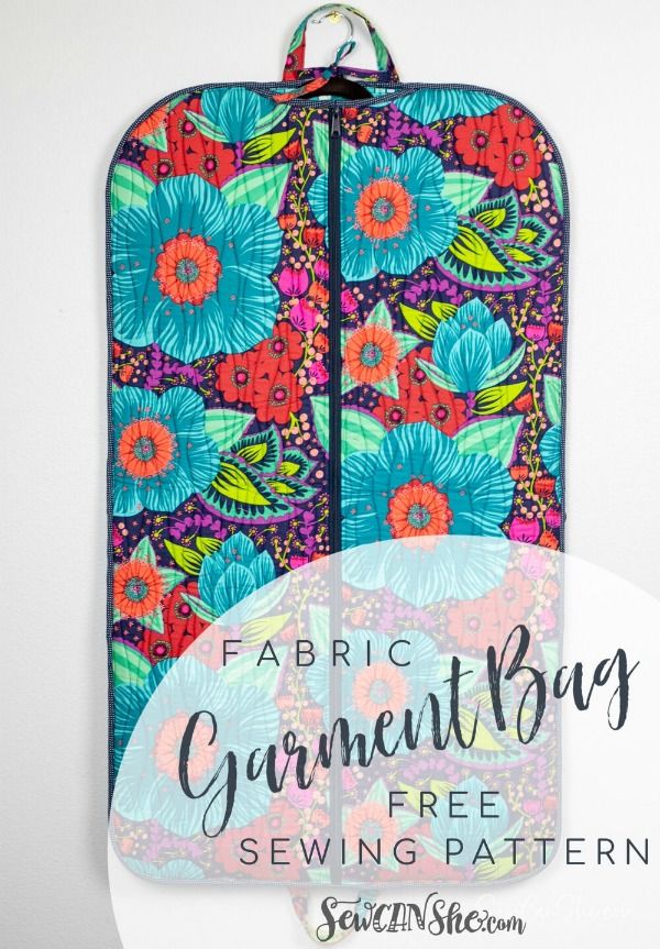 a colorful floral garment bag with the words fabric garment bags sewing pattern on it and an image of flowers