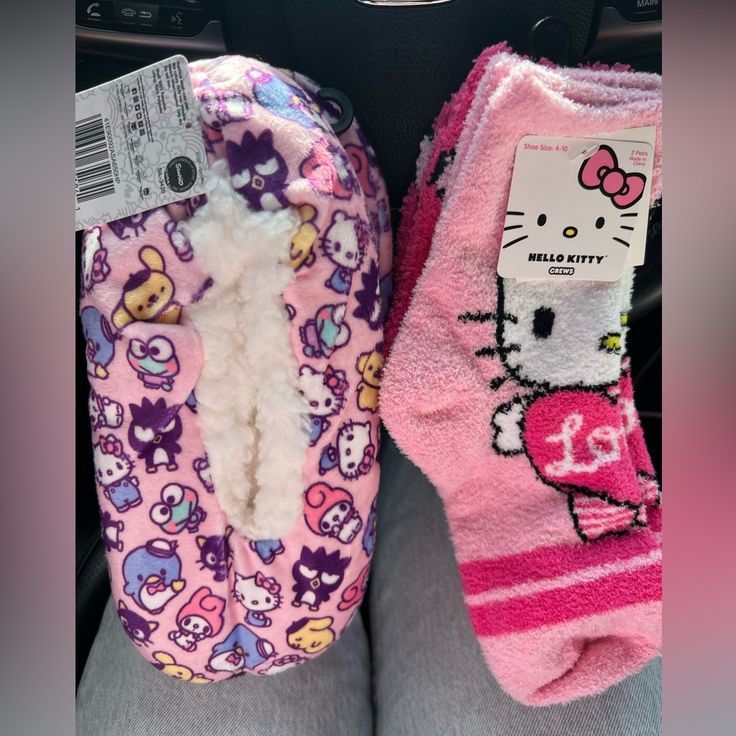 Hello Kitty Slipper Socks And 2 Pcs Socks Bundle! All Brand New With Tags. 3 Pcs In Total. You May Purchase Separately. Size Is Small To Medium Super Soft Pink Socks For Indoor Use, Cute Super Soft Indoor Socks, Cute Super Soft Socks For Indoor, Cute Super Soft Socks For Stocking Stuffers, Cute Winter Non-slip Socks, Cute Soft Socks For Stocking Stuffers, Cute Super Soft Socks For Playtime, Cute Socks For Stocking Stuffers, Comfy Pink Socks For Stocking Stuffers