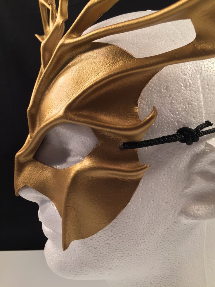 "Gold leather mask for Goddess or God costume. ORDER ANY COLOR For Halloween, Masquerade Ball, Mardi Gras, Carnival, Festivals, Renaissance Faire, Cosplay, Comicon, or Parade. Be King Triton! ♦ COMFORTABLE & ADJUSTABLE ♦ Secured with ties for adjustability, supple leather is formed to facial contours. SHOWN IN GLOSSY (Matte available by request.) ORDER ANY COLOR ♦ Match your costume, Free! -- Professionally airbrushed & hand-painted. -- Scroll to end of listing for links to other colors God Costume, Comicon Cosplay, Demi God, King Triton, Roman Warriors, Amazon Warrior, Greek Warrior, Mardi Gras Carnival, Halloween Masquerade