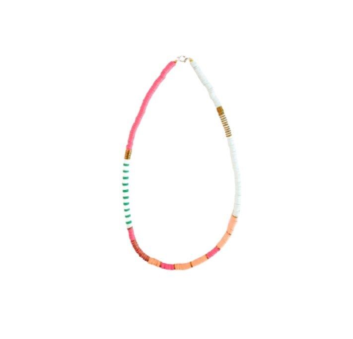 gorgeous colorful necklace that scream summer! 21" long with lobster claw closure. Multicolor Summer Jewelry, Multicolor Summer Jewelry For Vacation, Multicolor Summer Vacation Jewelry, Beach Necklace With Large Multicolor Beads, White Festival Necklaces With Lobster Clasp, Colorful Bohemian Necklaces For Vacation, White Necklace With Lobster Clasp For Festivals, Colorful Bohemian Necklace For Vacation, Pink Necklace For Summer Festivals