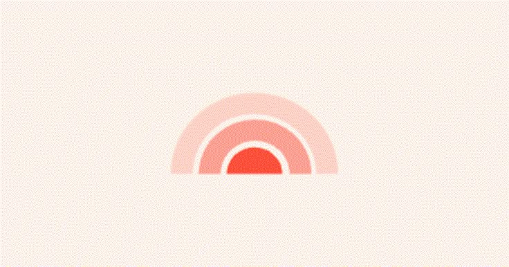 an orange and white circle on a light pink background with the word,'i love you