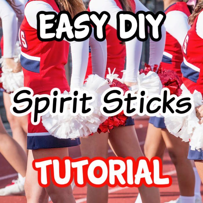 the words easy diy spirit sticks are in front of cheerleaders