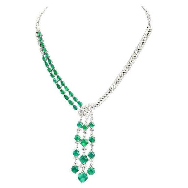 Check out this item from 1stdibs! 22.28 Carat Zambian Emerald 18 Karat White Gold Diamond Necklace: https://www.1stdibs.com/id-j_21674382 White Gold Diamond Necklace, Bridal Diamond Jewellery, Zambian Emerald, Gold Diamond Necklace, Zambia, Top Seller, Sparkle Diamonds, White Gold Diamonds, Antique Jewelry