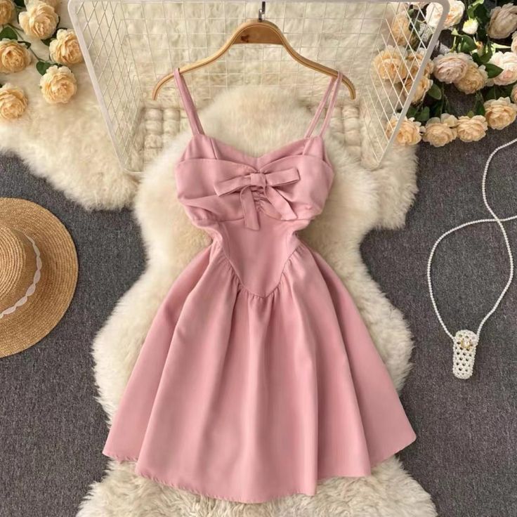 Bow tie, sweet dress, spaghetti strap dress , pompous dressMaterial:blendedStyle:cuteFeatures: bowknotColor:pink,blackSize(cm): one size 1inch=2.54cm,1cm=0.39inchlength:80,bust:82,waist:68&ltp&gtNote:Due to different measurement methods,there will be 1-3 error(unite:cm), please understand.</p>&ltbr/>&ltp&gtPlease check the size carefully when you choose items,thank you.</p>&ltbr/>&ltp&gtAll items will arrive in about 20-25 days, if you are in a hurry to receive goods or on a specific day please Elegant Mini Dress With Knotted Straps, Party Dress With Sweetheart Neckline And Knotted Straps, Elegant Mini Dress With Knotted Straps For Party, Cute Mini Sundress With Tie Straps, Cute Mini Dress With Tie Straps For Brunch, Feminine Dress With Spaghetti Tie Straps, Chic Dress With Knotted Straps And Sweetheart Neckline, Feminine Spaghetti Strap Dress With Tie Straps, Party Sundress With Tie Straps Mini Length