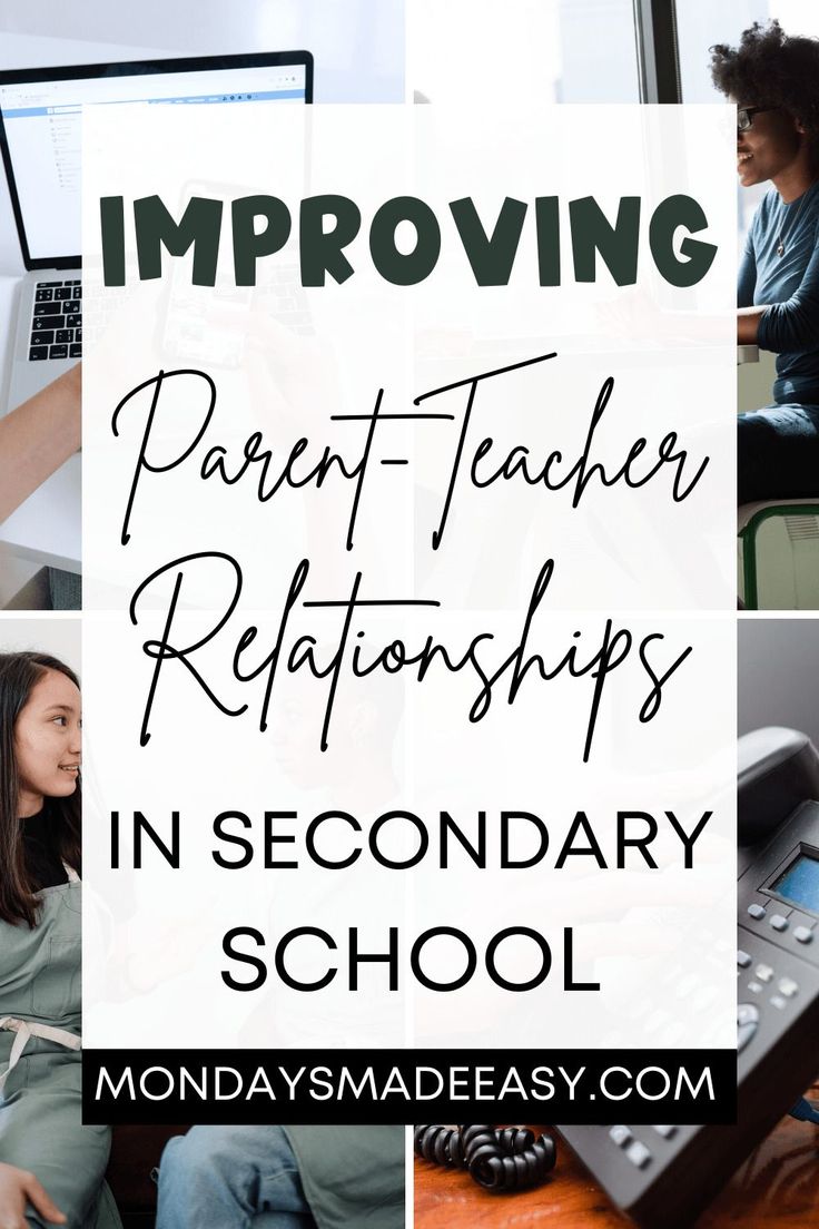 a collage of images with text that reads improve parent - teacher relations in secondary school