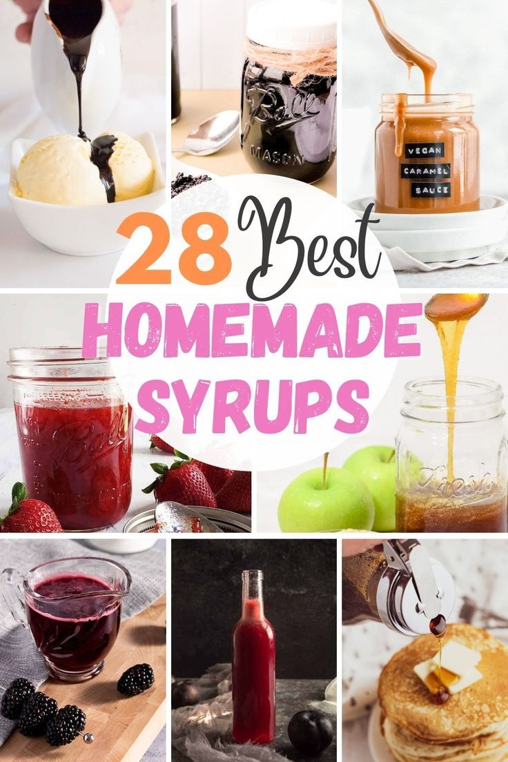 Different homemade fruit syrups, caramel syrups, chocolate syrups and more, drizzled on pancakes, ice cream and stored in jars. Syrup Recipes For Pancakes, Recipes For Pancakes, Diy Syrup, Homemade Pancake Syrup, Pancake Syrup Recipe, Homemade Syrups, Homemade Coffee Syrup, Cafe Recipes, Fruit Pancakes