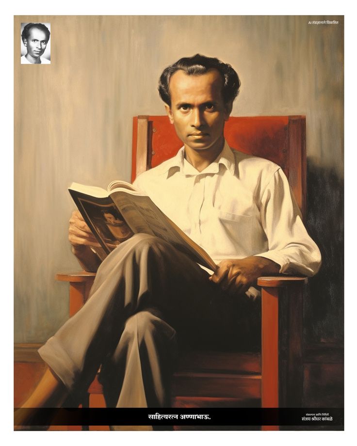 a painting of a man sitting in a chair reading a book