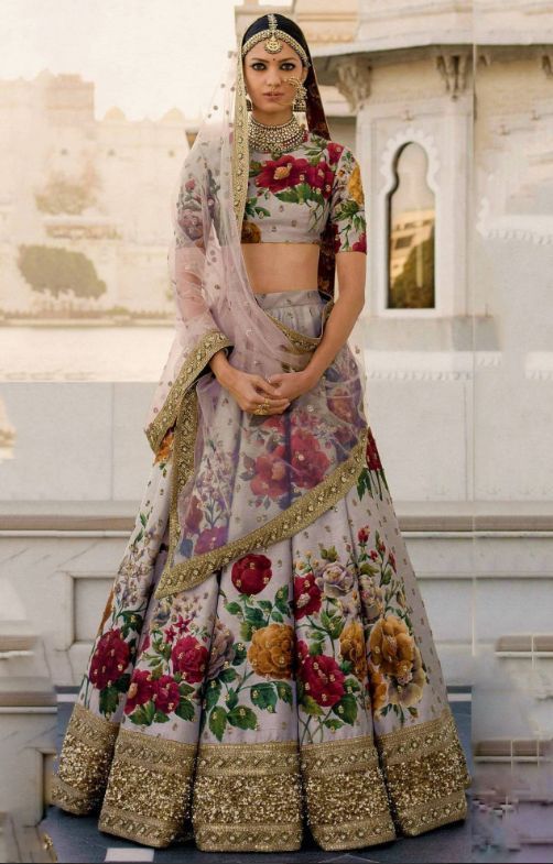 A summer wedding wardrobe is indeed incomplete without some florals. Price:-₹2,990.00 Visit Our Website. Sabyasachi Lehenga, Saree Bollywood, Floral Lehenga, Indian Bridal Lehenga, Red Lehenga, Indian Bridal Wear, Ghagra Choli, Indian Lehenga, Party Wear Lehenga