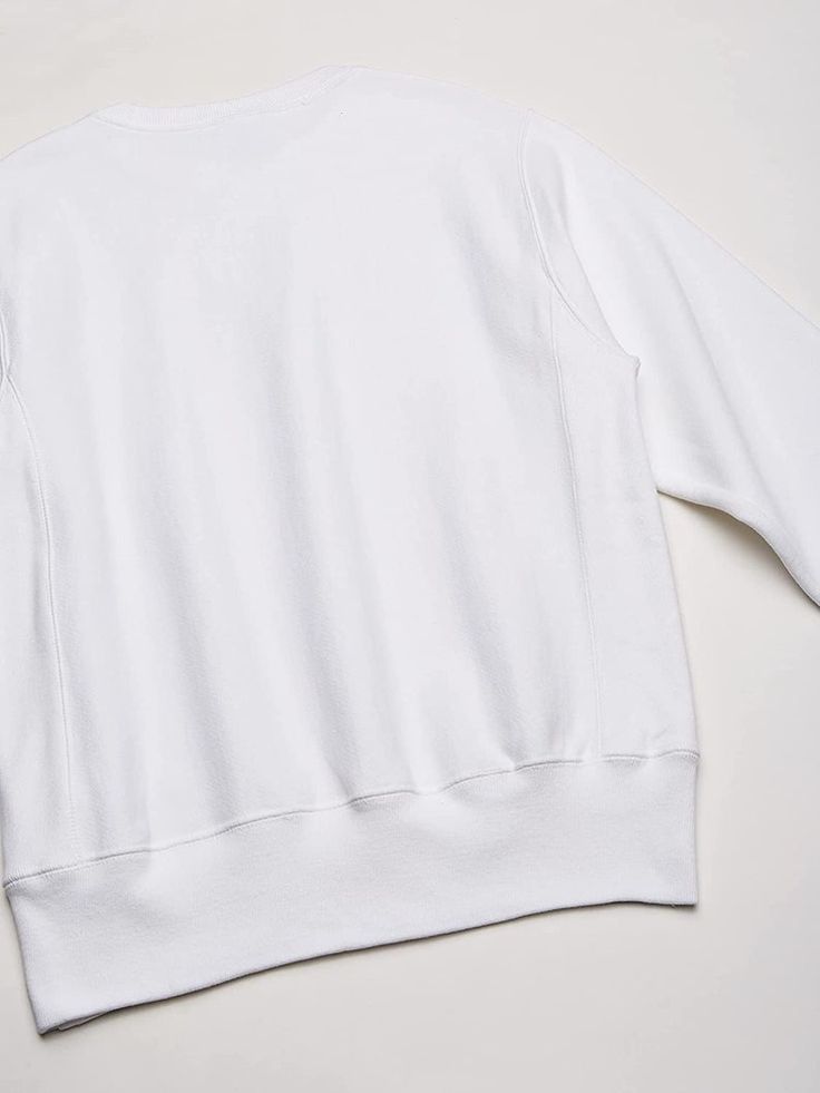 champion pullover sweatshirt💯 White Crew Neck Top With Ribbed Collar, White Relaxed Fit Sweatshirt With Ribbed Collar, White Fleece Crew Hoodie, White Crew Neck Sweater With Ribbed Collar, White Tops With Ribbed Collar For Streetwear, White Ribbed Collar Tops For Streetwear, White Hoodie With Ribbed Collar For Streetwear, White Cotton Sweatshirt For Streetwear, White Crew Sweatshirt With Ribbed Cuffs