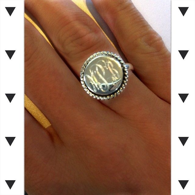 Add some shine with a Monogrammed Nala Ring! #monogrammed #ring #jewelry #fashion Silver Monogram Jewelry For Everyday, Silver Engraved Monogram Ring, Everyday Silver Monogram Jewelry, Sterling Silver Monogram Rings, Monogrammed Sterling Silver Rings, Silver Monogram Initial Ring In Sterling Silver, Silver Engraved Initials Ring, Silver Sterling Silver Monogram Initial Ring, Silver Engraved Ring With Initials