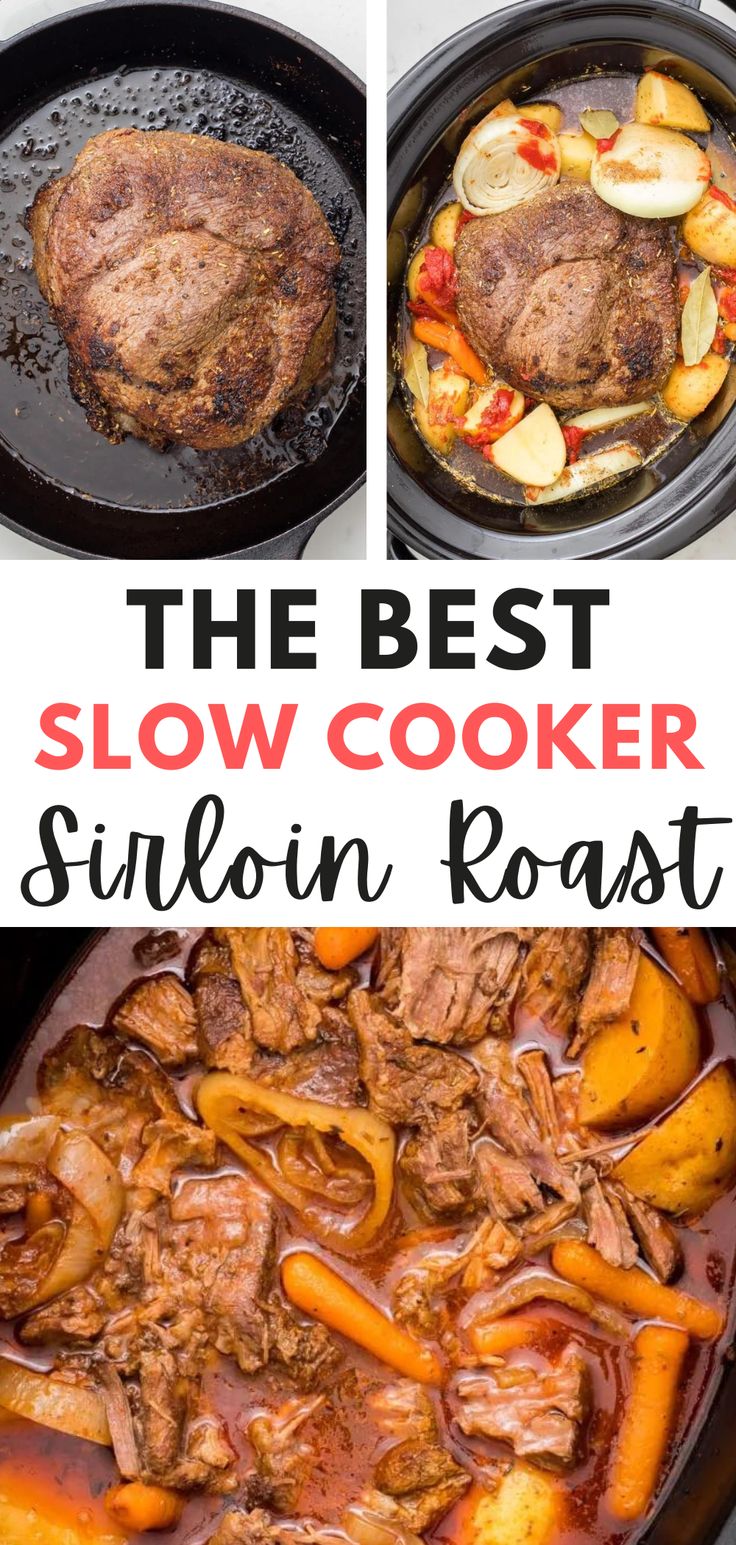 the best slow cooker pork roast recipe with potatoes, carrots and apples in it