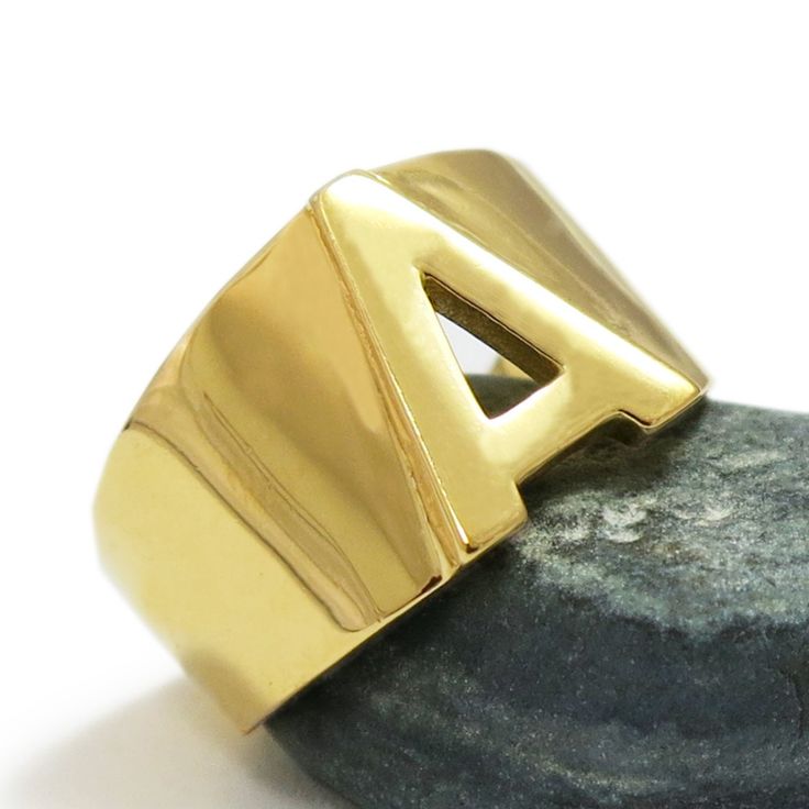 Gold Modern Engraved Ring With Initials, Modern Initial Ring For Anniversary, Modern Gold Initial Ring For Anniversary, Modern Personalized Initial Ring In Yellow Gold, Modern Personalized Yellow Gold Initial Ring, Personalized Initial Ring, Ring Initial, Jewelry Name, Birthstone Ring Mothers