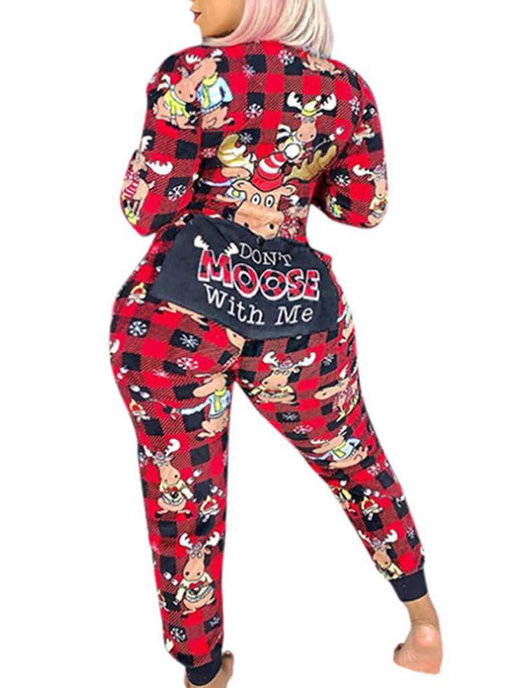 Material: 80-90% Polyester & Spandex. Features:V-neck. long sleeve. reindeer unicorn print. hip print. slim fit. sleepwear. jumpsuits.Style: Casual The Floral print pattern position may be random. Plaid Jumpsuit, Zipper Jumpsuit, Clothes Reference, Reference Art, Bodycon Tops, Custom Size Dresses, Floral Prints Pattern, Red Jumpsuit, Unicorn Print