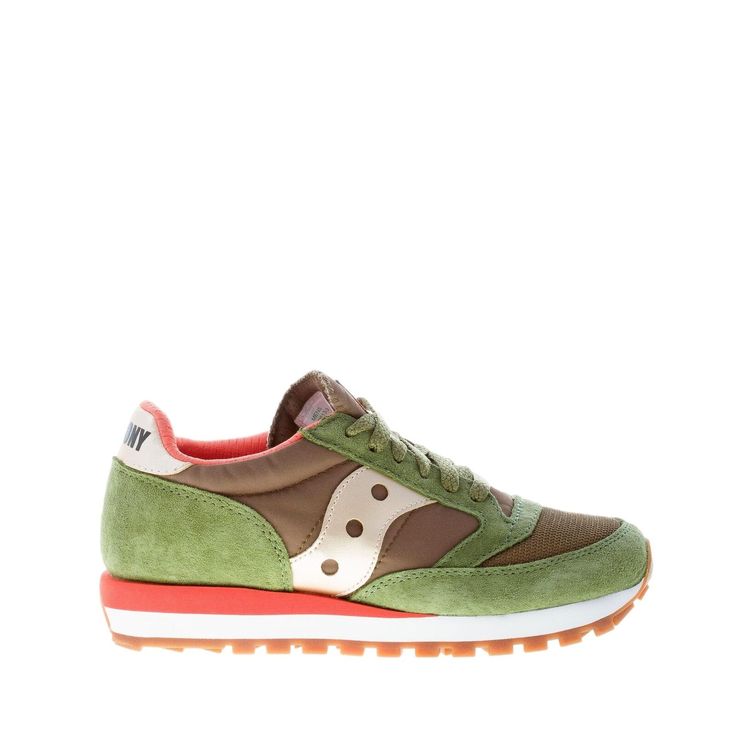 StrikeCalzature Web Luxury Shoes Store Calzature Uomo / Men Shoes Calzature Donna / Women Shoes I nostri Marchi / Our Brands SAUCONY women shoes green tech fabric and suede Jazz 81 sneaker with orange       SAUCONY Saucony scarpe donna Sneaker Jazz 81 in tessuto tecnico e camoscio verde con dettagli in pelle oro e rifiniture arancioni. Stampa brand sul tallone e sulla linguetta. Linguetta originale del 1981. Nuovo sottopiede completamente ammortizzato. Suola in gomma leggera multicolore. Modello Green Tech, Shoes Green, Saucony Shoes, Shoes Store, Shoe Store, Low Key, Saucony Sneaker, Luxury Shoes, Green And Orange