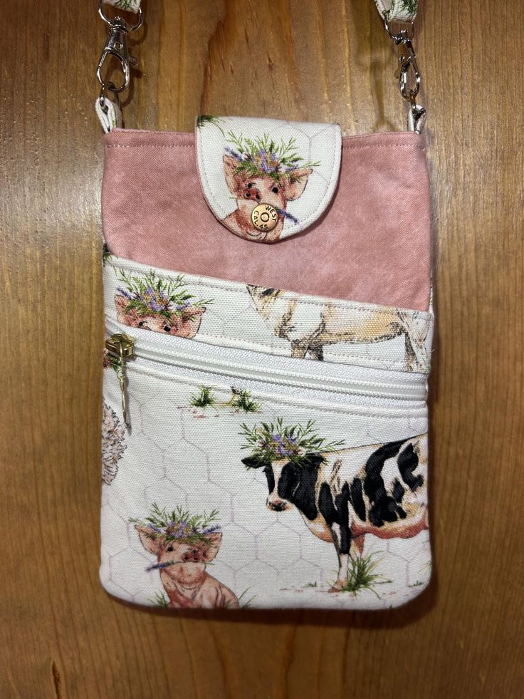 Rare unique fun crossbody cell phone bag Crossbody Bag With Animal Design For Daily Use, Cow Purse, Cow Hide Purses, Pig Handbags, Western Crossbody Purse, Cowhide Cross Body Purse, Cell Phone Purse, Farm Cow, Cell Phone Bag