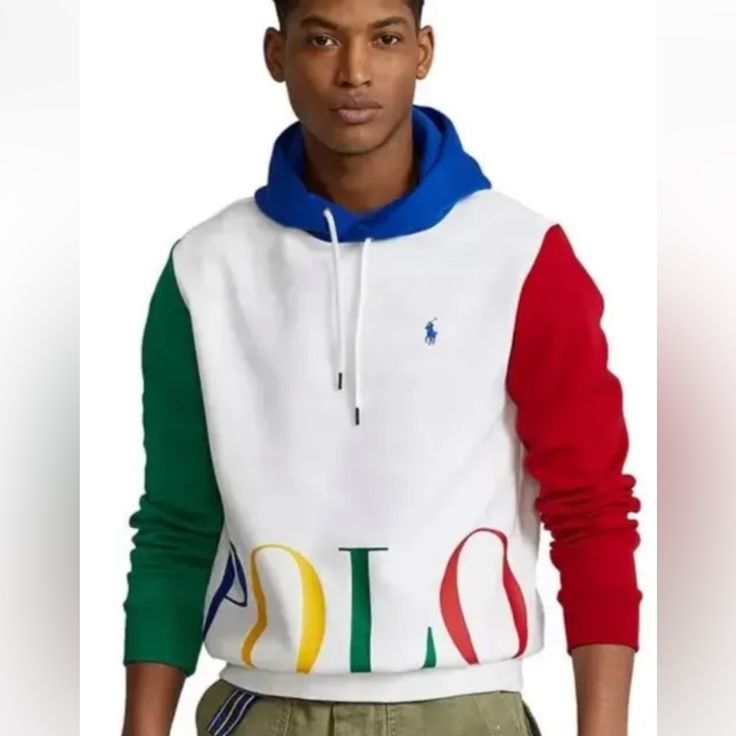 Brand New All Sizes Available White Casual Sweatshirt, Sporty Multicolor Winter Sweatshirt, Multicolor Sporty Winter Sweatshirt, White Hooded Hoodie With Contrast Color, White Color Block Hooded Hoodie, Multicolor Hooded Color Block Hoodie, Multicolor Color Block Hooded Hoodie, Multicolor Color Block Hoodie, White Casual Hoodie With Contrast Color