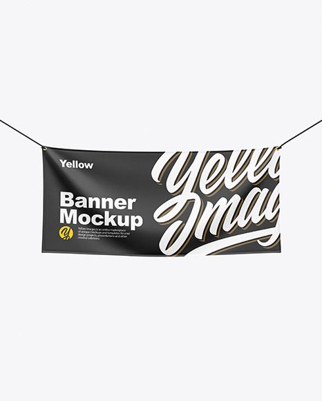 banner mockup hanging on a rope