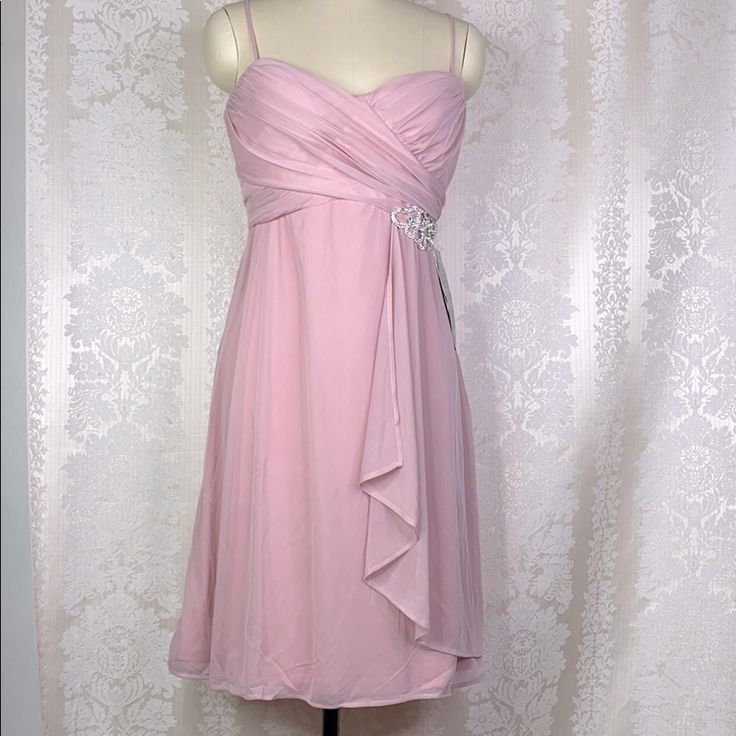 Brand New With Tags! Color Blush With Shoulder Strap And Zips On The Back. A Slight Stretch Material. 2000 Hoco Dress, Tropical Homecoming Dress, Light Pink Dress Formal Short, Cute Pink Hoco Dresses, Pink Prom Dresses Aesthetic, 2000s Closet, 2000 Dresses, Amber Core, Prom Dresses Aesthetic